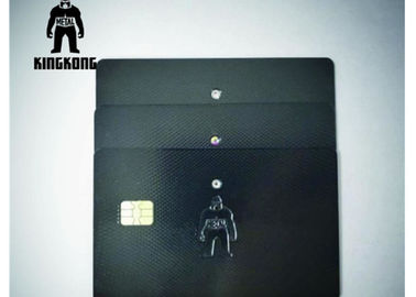 Cartão de aço do metal RFID do embutimento do diamante com logotipo personalizado microplaqueta do contato