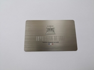 cartões Deboss Logo Silver Gold Brushed Finish do metal da espessura de 0.5mm