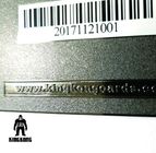 Cartões do metal da placa do texto de Deboss, cartões metálicos pretos com código de barras