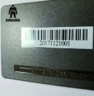 Cartões do metal da placa do texto de Deboss, cartões metálicos pretos com código de barras
