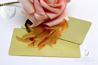 Cartões Advertisementing chapeado dourado gravado costume do metal do ouro do Vip Rosa