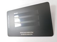 Cartões pretos do metal com o painel de assinatura UV lustroso da escrita da impressão