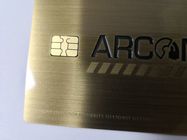 Cartão de banco pequeno da microplaqueta de IC do contato do ouro do metal com o painel de assinatura da listra magnética