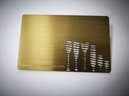 Cartão de bronze personalizado do membro do negócio do metal do ouro com logotipo 85x54mm do laser gravura em àgua forte