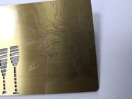Cartão de bronze personalizado do membro do negócio do metal do ouro com logotipo 85x54mm do laser gravura em àgua forte