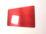 Cartão de sócio vermelho do metal de 1.2mm com Chip Brush Finishing