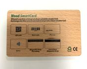 Rfid de madeira de gravação lavável Smart Card com código de barras