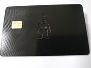 Cartões pretos personalizados do metal com a microplaqueta 4428 grande