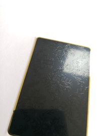 Cartões personalizados do metal do ouro com impressão de tela de seda preta da cor