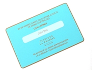 Cartão de sócio de metal com logotipo de impressão de veludo liso, laser azul, nome de sócio