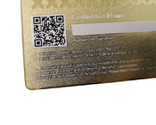o ouro do metal do painel de assinatura do QR Code do cartão do VIP da sociedade de 0.8mm geou