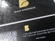 Cartões de visita de metal latão folheado a gravura com logotipo preto fosco 85 x 54 mm
