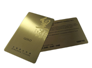 Cartão de visita de aço inoxidável dourado escovado com logotipo gravado