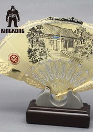 Fã de dobramento do metal da memória, fã de aço inoxidável feito sob encomenda da mão com impressão de Opera do chinês