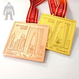 Medalha de prata dourada do quadrado do metal para o material de aço inoxidável dos troféus