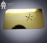 Ouro do metal escovado imprimindo o cartão do espelho com logotipo da gravura do laser