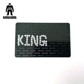 Os cartões metálicos personalizados da cópia, o metal de prata/preto gravaram cartões