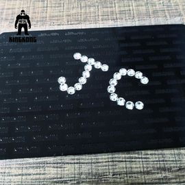 Os cartões metálicos personalizados da cópia, o metal de prata/preto gravaram cartões