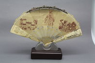 Fã de dobramento do metal à mão do ornamento, impressão de dobramento oriental do Silkscreen do fã dos artesanatos
