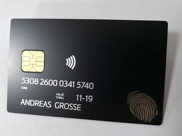 Tamanho terminado 85*54*0.6mm dos cartões de crédito do negócio do metal da microplaqueta 4442 de IC escova luxuosa