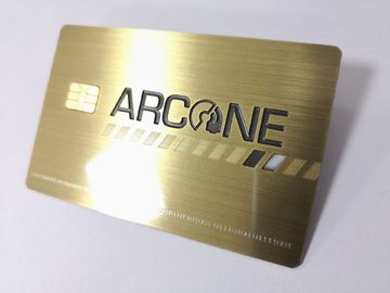 Tamanho terminado 85*54*0.6mm dos cartões de crédito do negócio do metal da microplaqueta 4442 de IC escova luxuosa