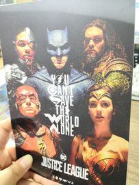 Cartões da liga de justiça 3D da C.C. do PVC do costume para Avertisement/promoção