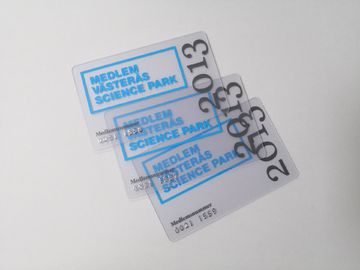 Tamanho plástico transparente 85.6*54mm da impressão do Silkscreen dos cartões