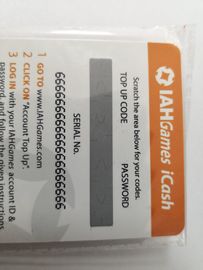 Cartão do risco do papel da loteria com o código de barras impresso código coberto do número de Ramdom