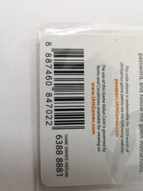 Cartão do risco do papel da loteria com o código de barras impresso código coberto do número de Ramdom