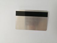 Cartão material escovado prata do membro do PVC com a listra magnética 85.6*54mm de HiCo