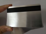 Cartão material escovado prata do membro do PVC com a listra magnética 85.6*54mm de HiCo