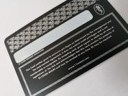 Cartões pretos matte duráveis do metal com o painel de prata da impressão e de assinatura