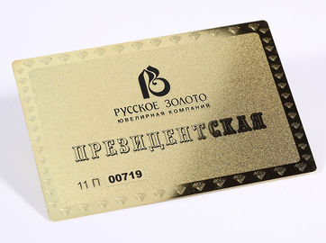 os cartões do metal 13.56mhz/CR80 de aço inoxidável chapearam o cartão do membro do ouro