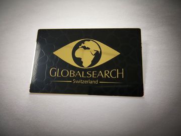 Cartões personalizados do metal do ouro com impressão de tela de seda preta da cor