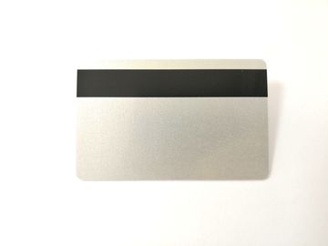 Cartões lustrosos de prata luxuosos do PVC da placa com a listra magnética do louco preto de Hico