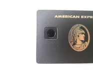 Chip Hole Frosted Laser Engrave grande Matt Black Metal Cards