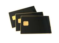 Cartão de sócio preto do metal do ouro brilhante que imprime com microplaqueta