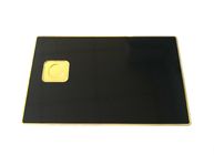 Cartão de sócio preto do metal do ouro brilhante que imprime com microplaqueta