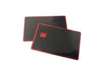 Cartão de crédito vazio preto vermelho do metal da tira do ouro do espelho com Chip Slot