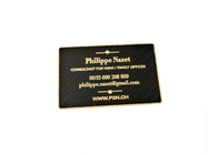 Cópia chapeada de aço inoxidável do Silkscreen do ouro de Matte Black Metal Business Cards