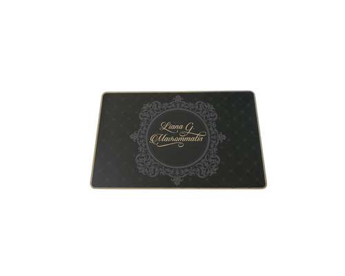 Cartão de aço inoxidável feito sob encomenda do metal do preto da cópia da prata do ouro CR80