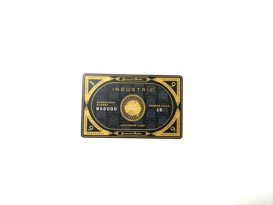 O laser de bronze do cartão de sócio do metal do ouro grava Matt Black Card