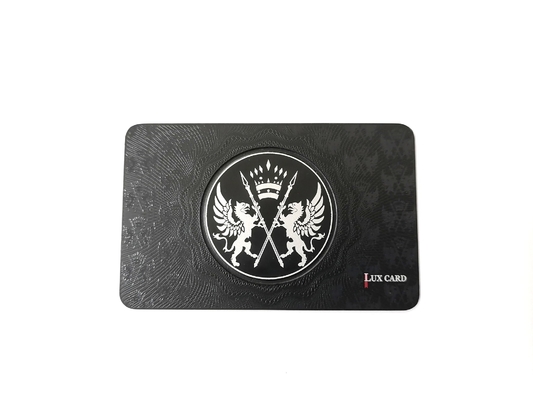 Logotipo feito sob encomenda de CR80 Matte Black Metal Business Cards 0.8mm Debossed
